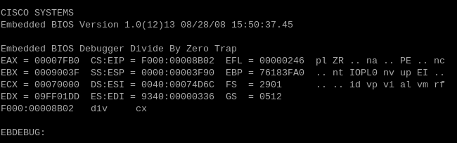 BIOS-Level Debugger Shell For Cisco ASA 5505